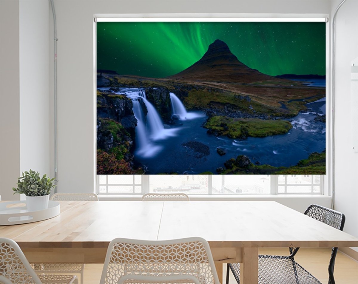 Iceland Under A Boreal Green Sky Printed Picture Photo Roller Blind- 1X1031224 - Art Fever - Art Fever