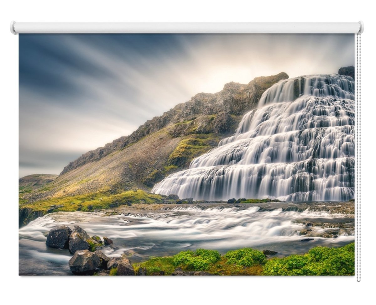 Icelandic Waterfall Cascade Printed Picture Photo Roller Blind- 1X730606 - Art Fever - Art Fever