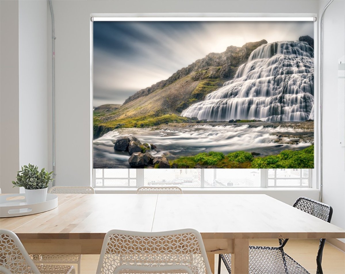 Icelandic Waterfall Cascade Printed Picture Photo Roller Blind- 1X730606 - Art Fever - Art Fever