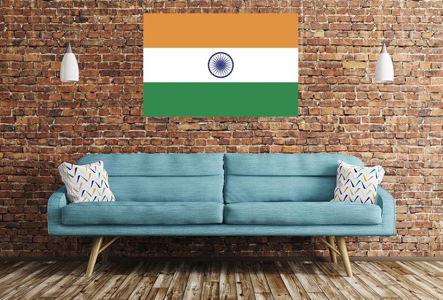 Indian Flag Image Printed Onto A Single Panel Canvas - SPC53 - Art Fever - Art Fever