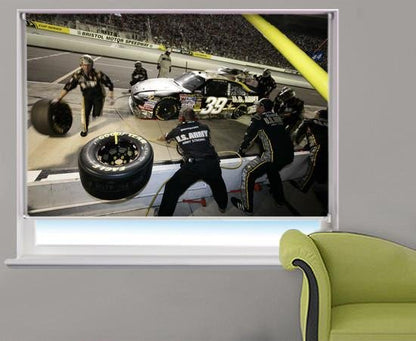 Indy Car pit stop Printed Picture Photo Roller Blind - RB308 - Art Fever - Art Fever