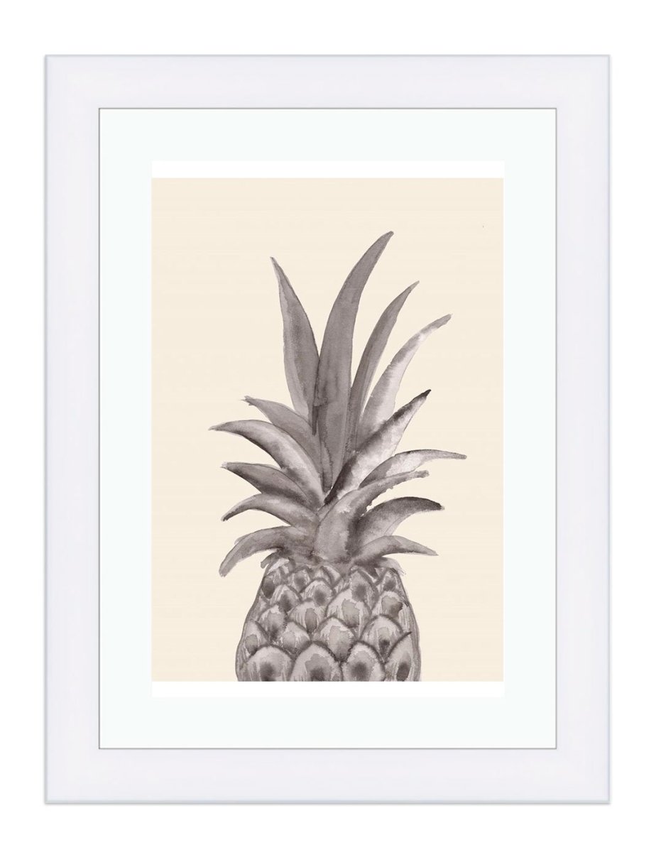 Ink Pineapple Illustration Wall Art Framed Mounted Print Picture - 1X1981681 - Art Fever - Art Fever