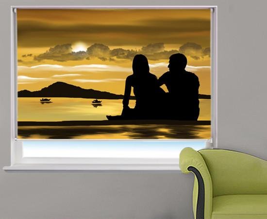 Into the Sunset Tropical Sea Printed Picture Photo Roller Blind - RB295 - Art Fever - Art Fever