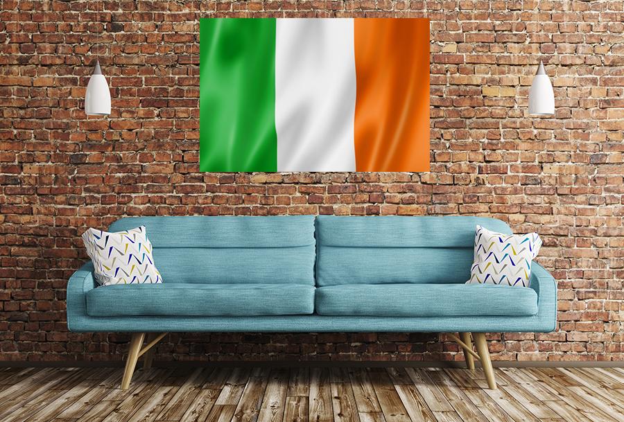 Irish Flag Image Printed Onto A Single Panel Canvas - SPC50 - Art Fever - Art Fever