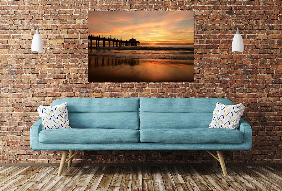 Jetty Pier Sunset Scene Image Printed Onto A Single Panel Canvas - SPC36 - Art Fever - Art Fever
