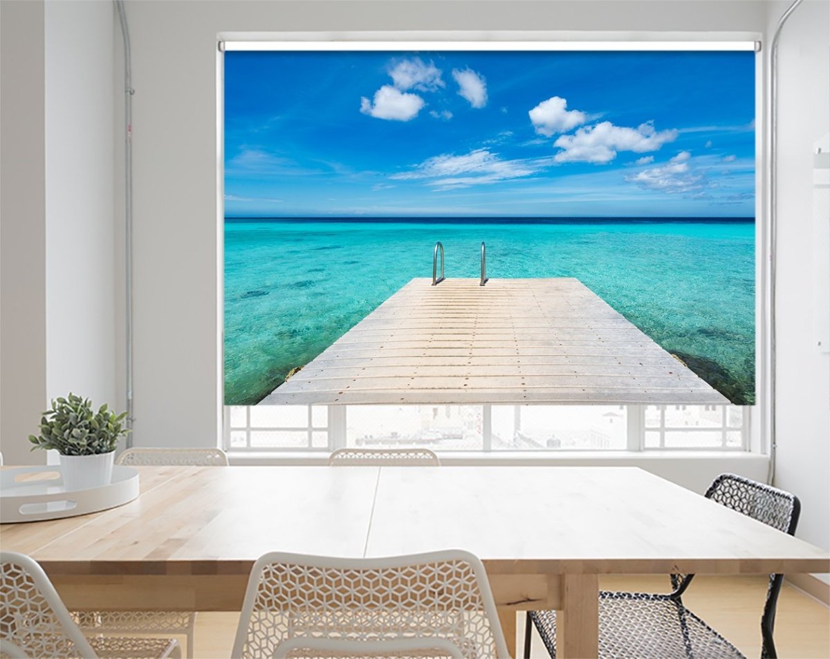 Jetty to the Tropical Sea Printed Picture Photo Roller Blind- 1X1174431 - Art Fever - Art Fever