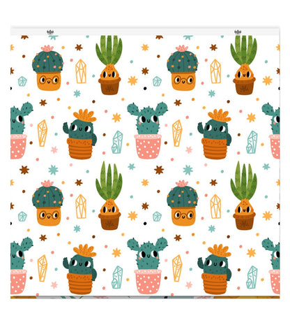 Kids Cactus Pattern EasyBlock Printed Cordless Blackout Blind with Toggle attachment - EB42 - Art Fever - Art Fever