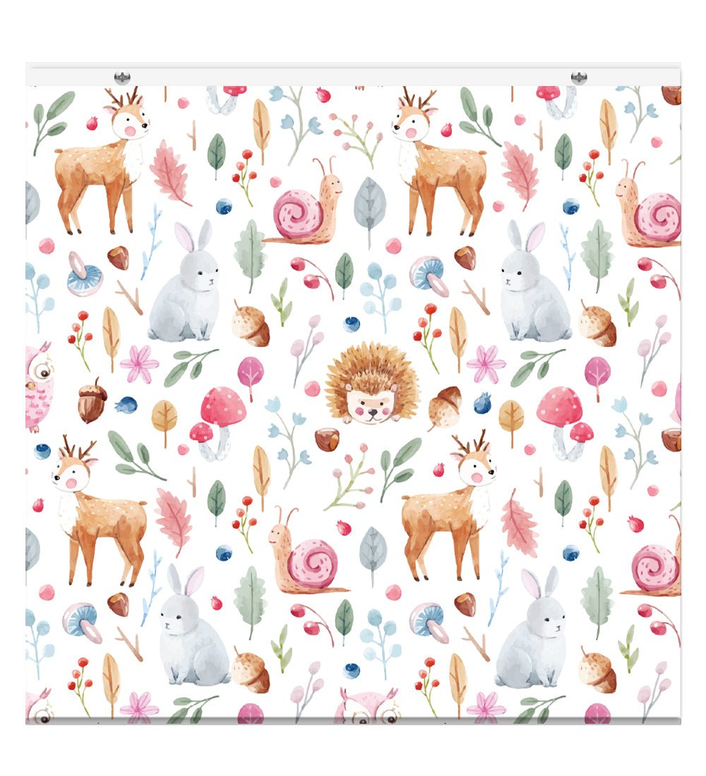 Kids Watercolour Bunnies Deer EasyBlock Printed Cordless Blackout Blind with Toggle attachment - EB45 - Art Fever - Art Fever