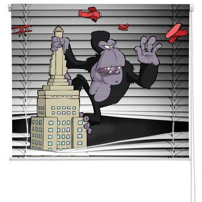King Kong on a Skyscraper Peeking through the blind Printed Picture Photo Roller Blind - RB710 - Art Fever - Art Fever