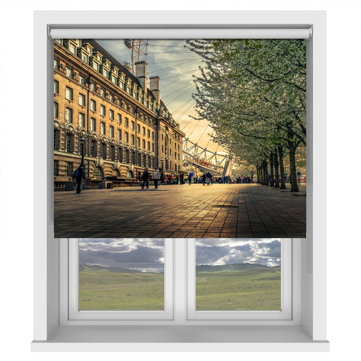 Last Daylights at the London Eye Printed Picture Photo Roller Blind - 1X1391178 - Art Fever - Art Fever