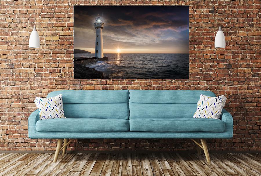 Lighthouse Glow Evening Printed Image Printed Onto A Single Panel Canvas - SPC22 - Art Fever - Art Fever