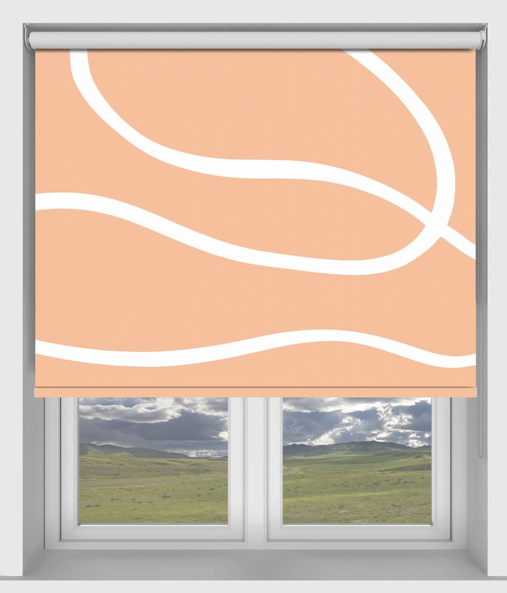 Line on Peach 02 Printed Picture Photo Roller Blind - 1X2670662 - Art Fever - Art Fever
