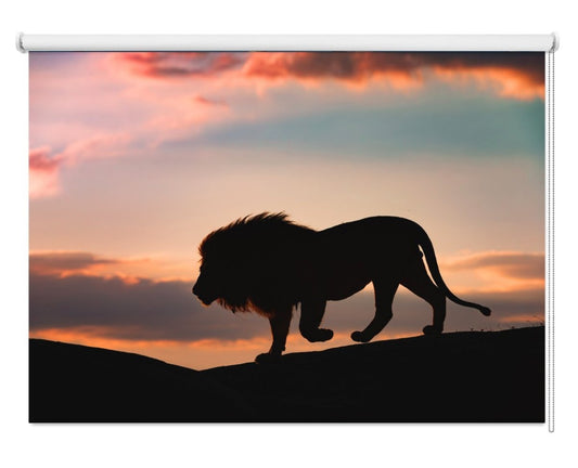 Lion Sunset Silhouette Printed Picture Photo Roller Blind - 1X1792387 - Art Fever - Art Fever