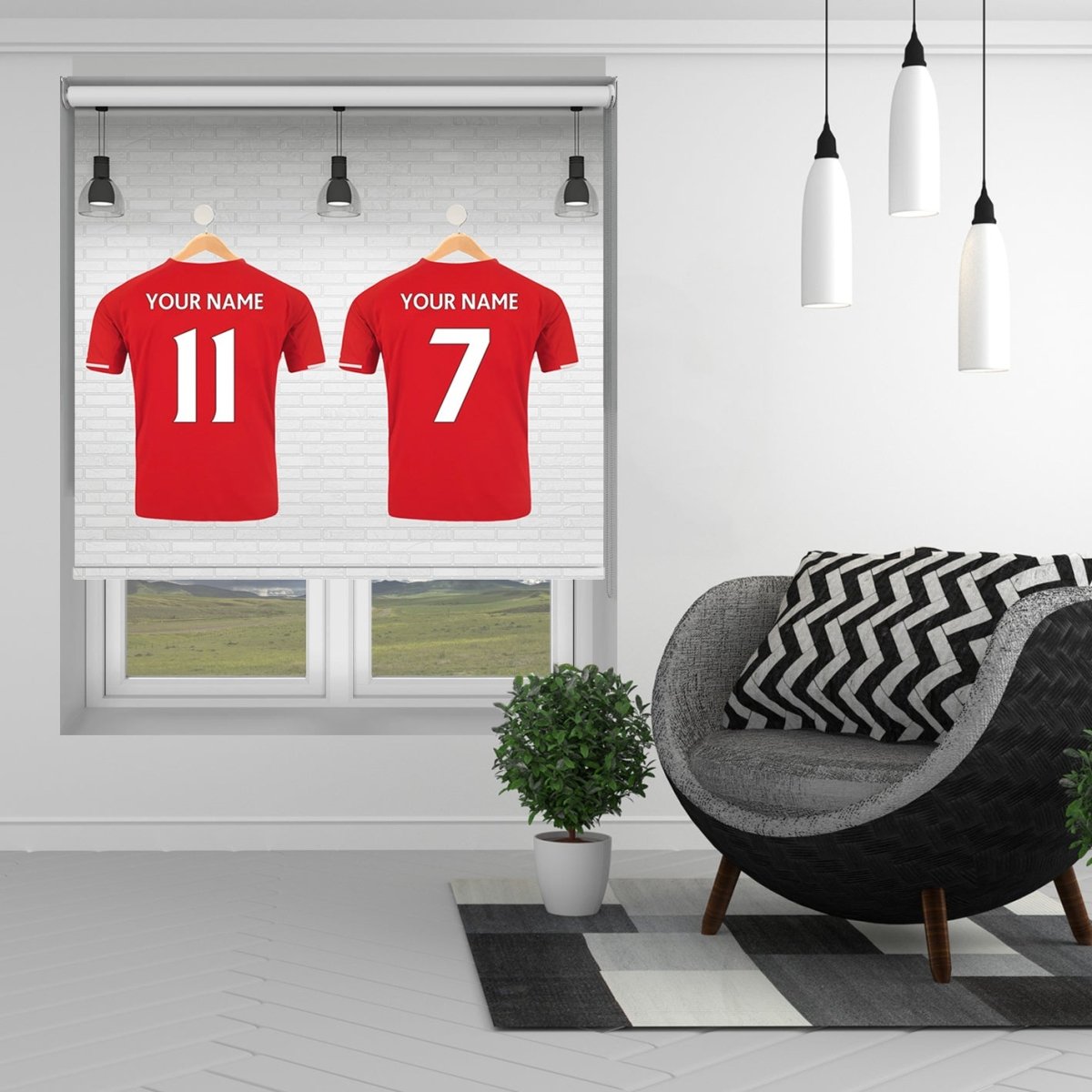 Liverpool Red Your Name Football Kit Printed Picture Photo Roller Blind - RB1292 - Art Fever - Art Fever