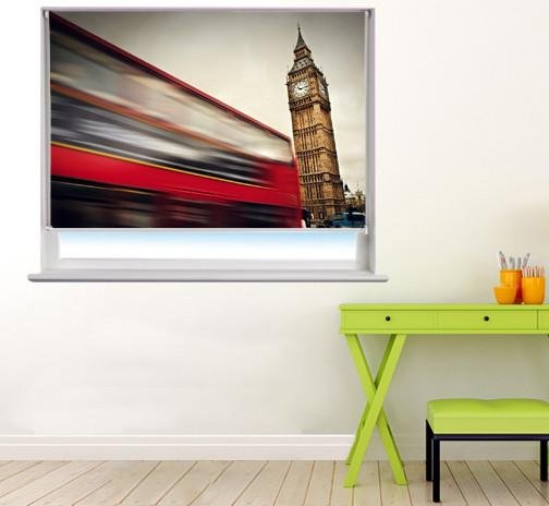 London bus and Big Ben Printed Picture Photo Roller Blind - RB260 - Art Fever - Art Fever