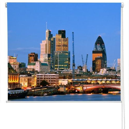 London City Skyline at Night Printed Picture Photo Roller Blind - RB37 - Art Fever - Art Fever