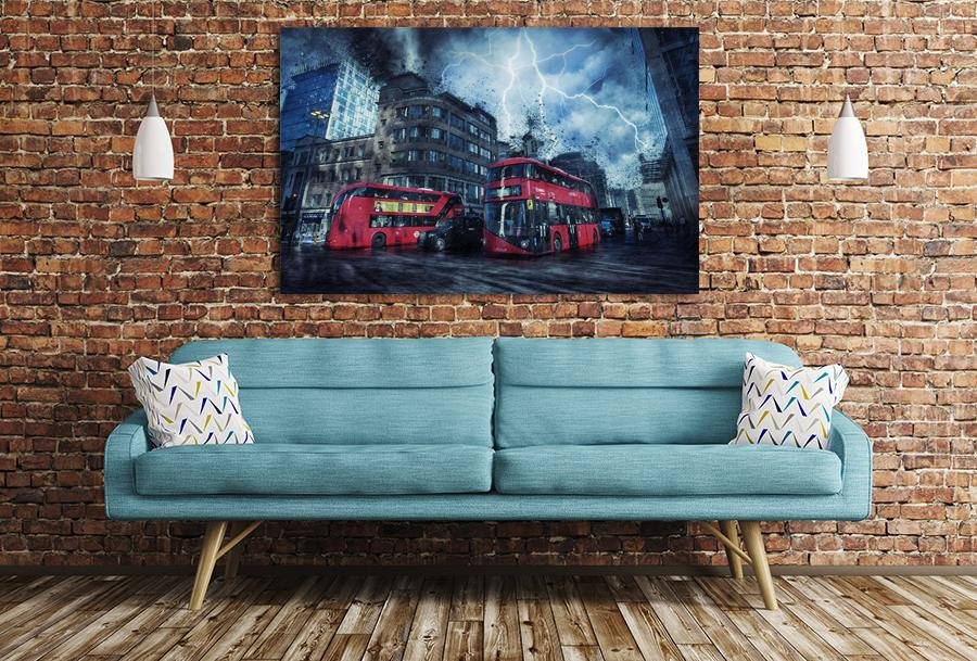 London Storm Scene Image Printed Onto A Single Panel Canvas - SPC116 - Art Fever - Art Fever