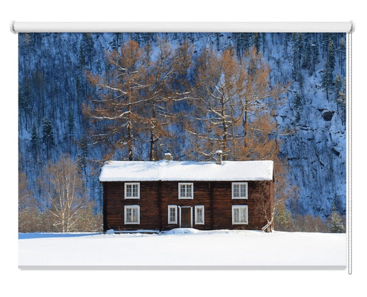 Lonely House in the Snow Printed Picture Photo Roller Blind - 1X160579 - Art Fever - Art Fever
