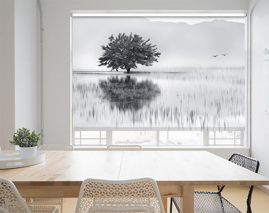 Lonely Tree Black & White Printed Picture Photo Roller Blind- 1X468678 - Art Fever - Art Fever