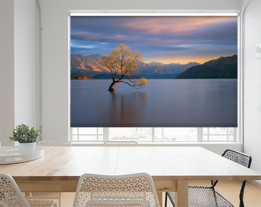 Lonely Tree Morning Glow Printed Picture Photo Roller Blind - 1X1173006 - Art Fever - Art Fever