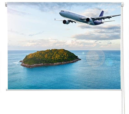 Lost island Plane Printed Picture Photo Roller Blind - RB279 - Art Fever - Art Fever