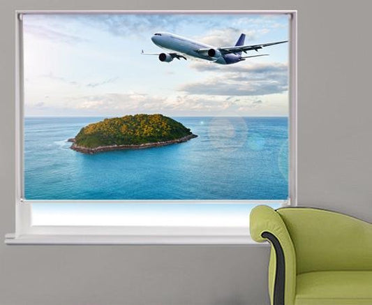Lost island Plane Printed Picture Photo Roller Blind - RB279 - Art Fever - Art Fever