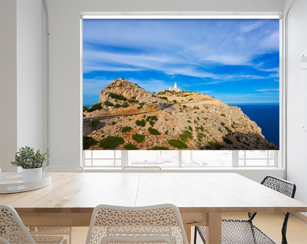 Majorca Formentor Cape Lighthouse In Mallorca Printed Picture Photo Roller Blind - RB1137 - Art Fever - Art Fever