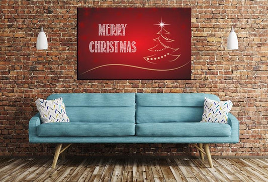 Merry Christmas Image Printed Onto A Single Panel Canvas - SPC118 - Art Fever - Art Fever