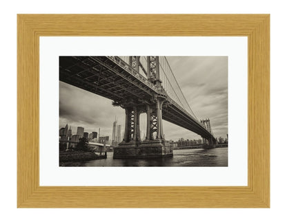 Metallic Structure Of Manhattan Bridge, New York City Framed Mounted Print Picture - FP8 - Art Fever - Art Fever