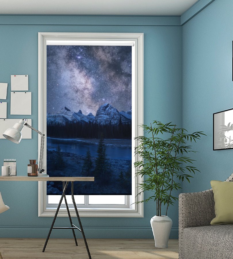 Milky Way over Mountains Printed Picture Photo Roller Blind - 1X2262863 - Art Fever - Art Fever