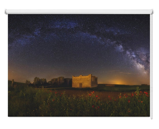 Milky Way over the Poppy Field Printed Picture Photo Roller Blind- 1X1142897 - Art Fever - Art Fever