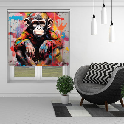 Monkey Pop Art Illustation Printed Picture Photo Roller Blind - 1X2721161 - Art Fever - Art Fever