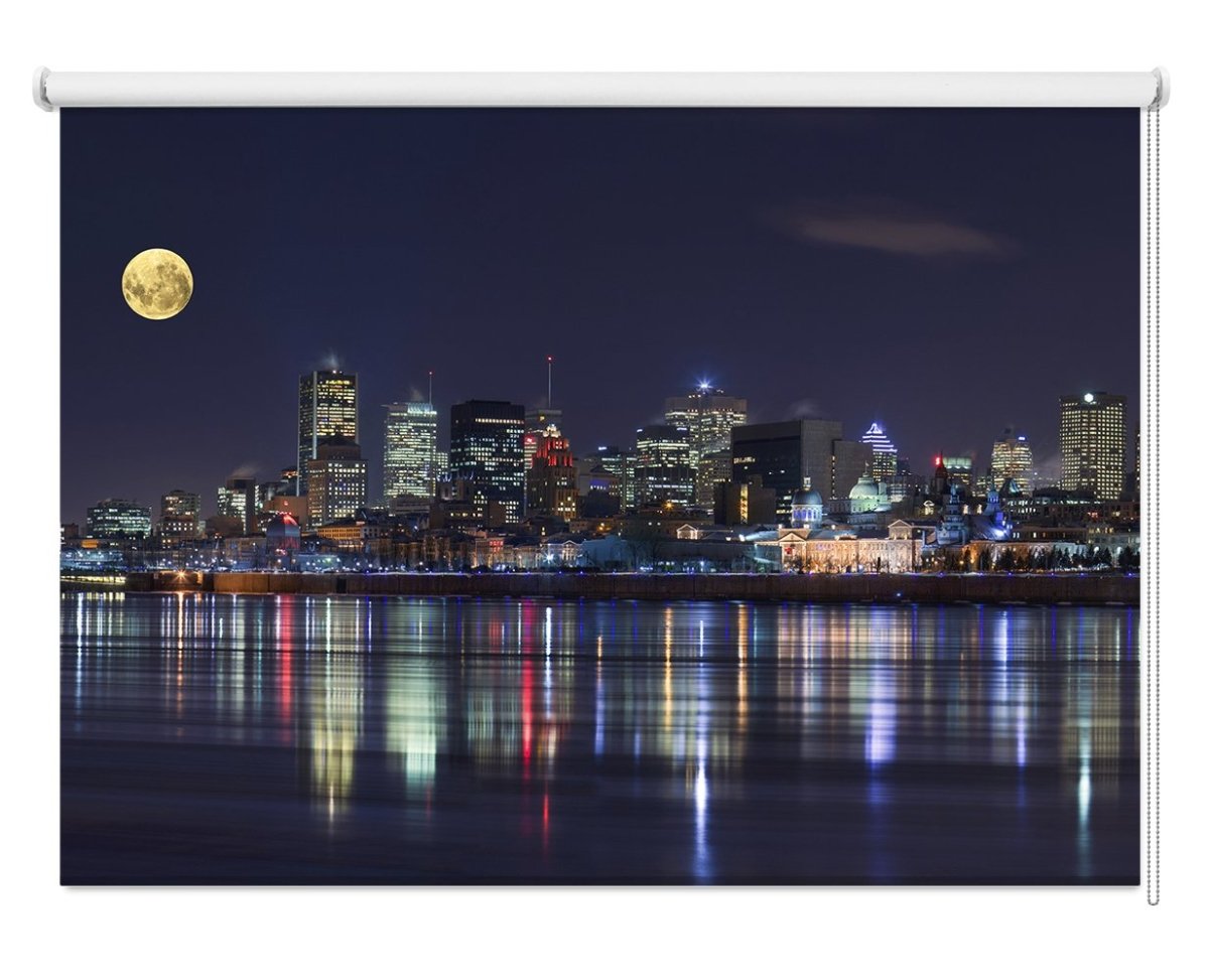 Montreal Night Printed Picture Photo Roller Blind- 1X40232 - Art Fever - Art Fever