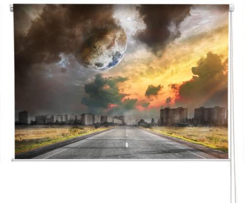 Moon in the Sky Landscape Dystopian World Printed Picture Photo Roller Blind - RB993 - Art Fever - Art Fever