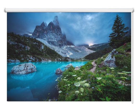 Mountain Lake in Italy Printed Picture Photo Roller Blind- 1X1910665 - Art Fever - Art Fever