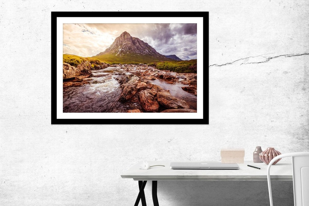 Mystic River Mountain Landscape Glen Coe Scotland Framed Mounted Print Picture - FP37 - Art Fever - Art Fever