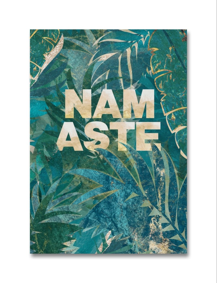 Namaste Green Tropical Leaves Canvas Print Picture Wall Art - 1X2518182 - Art Fever - Art Fever