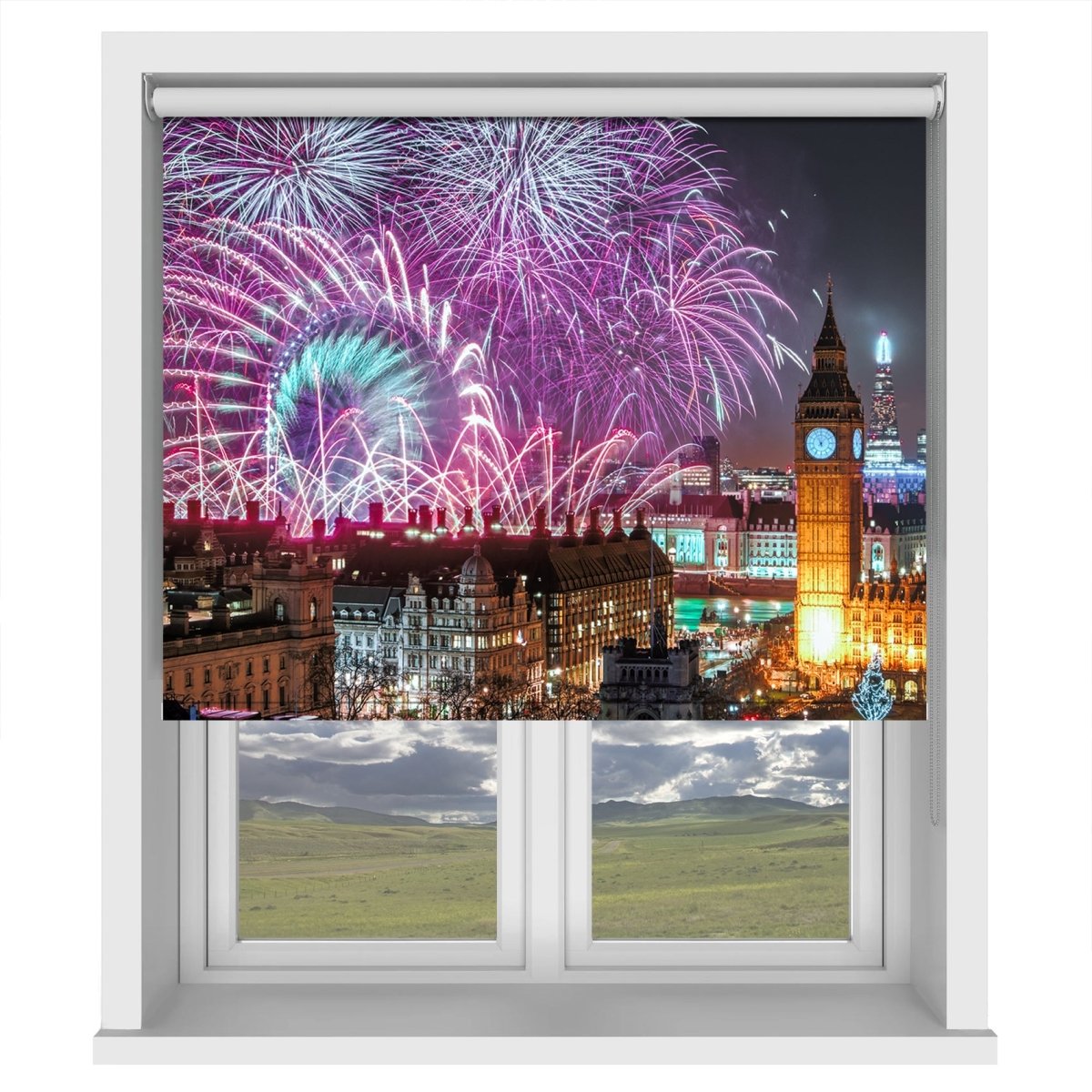 New Year Fireworks over Big Ben, London Printed Picture Photo Roller Blind - 1X1132971 - Art Fever - Art Fever