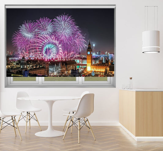 New Year Fireworks over Big Ben, London Printed Picture Photo Roller Blind - 1X1132971 - Art Fever - Art Fever