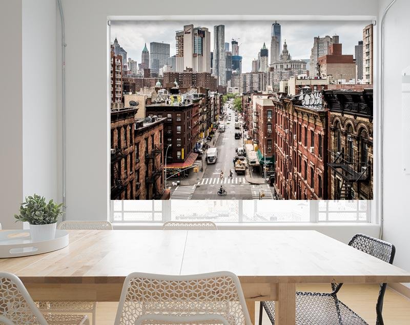 New York City Manhattan Street View Skyscrapers Printed Picture Photo Roller Blind - RB686 - Art Fever - Art Fever