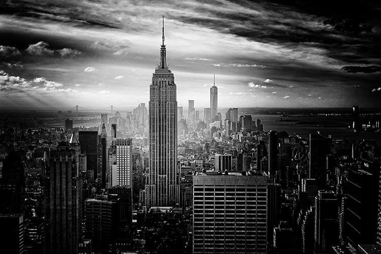 New York Skyline Black & White Printed Picture Photo Roller Blind - RB542 - Art Fever - Art Fever