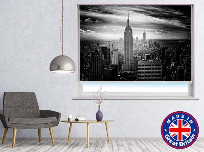 New York Skyline Black & White Printed Picture Photo Roller Blind - RB542 - Art Fever - Art Fever