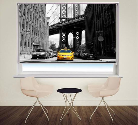 New York Taxi Brooklyn Bridge Printed Picture Photo Roller Blind - RB349 - Art Fever - Art Fever