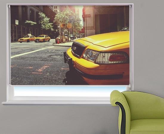 New York Taxi in Time Square Printed Picture Photo Roller Blind - RB301 - Art Fever - Art Fever