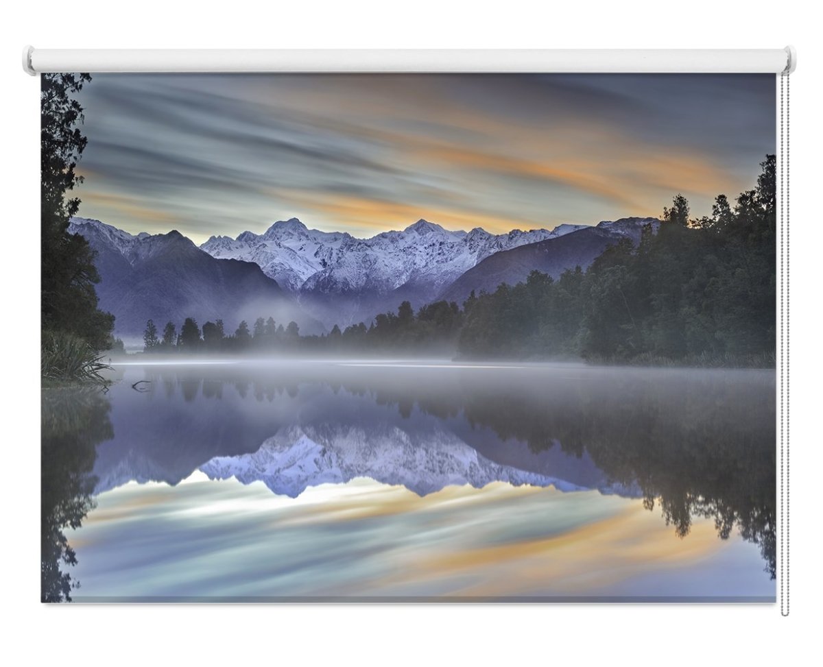 New Zealand Misty Lake Printed Picture Photo Roller Blind - 1X1169955 - Art Fever - Art Fever