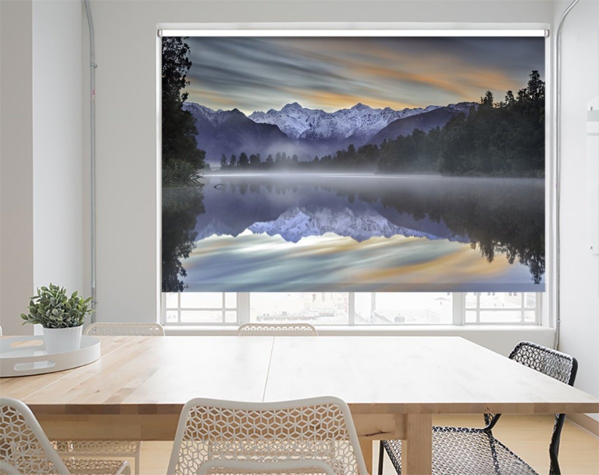 New Zealand Misty Lake Printed Picture Photo Roller Blind - 1X1169955 - Art Fever - Art Fever