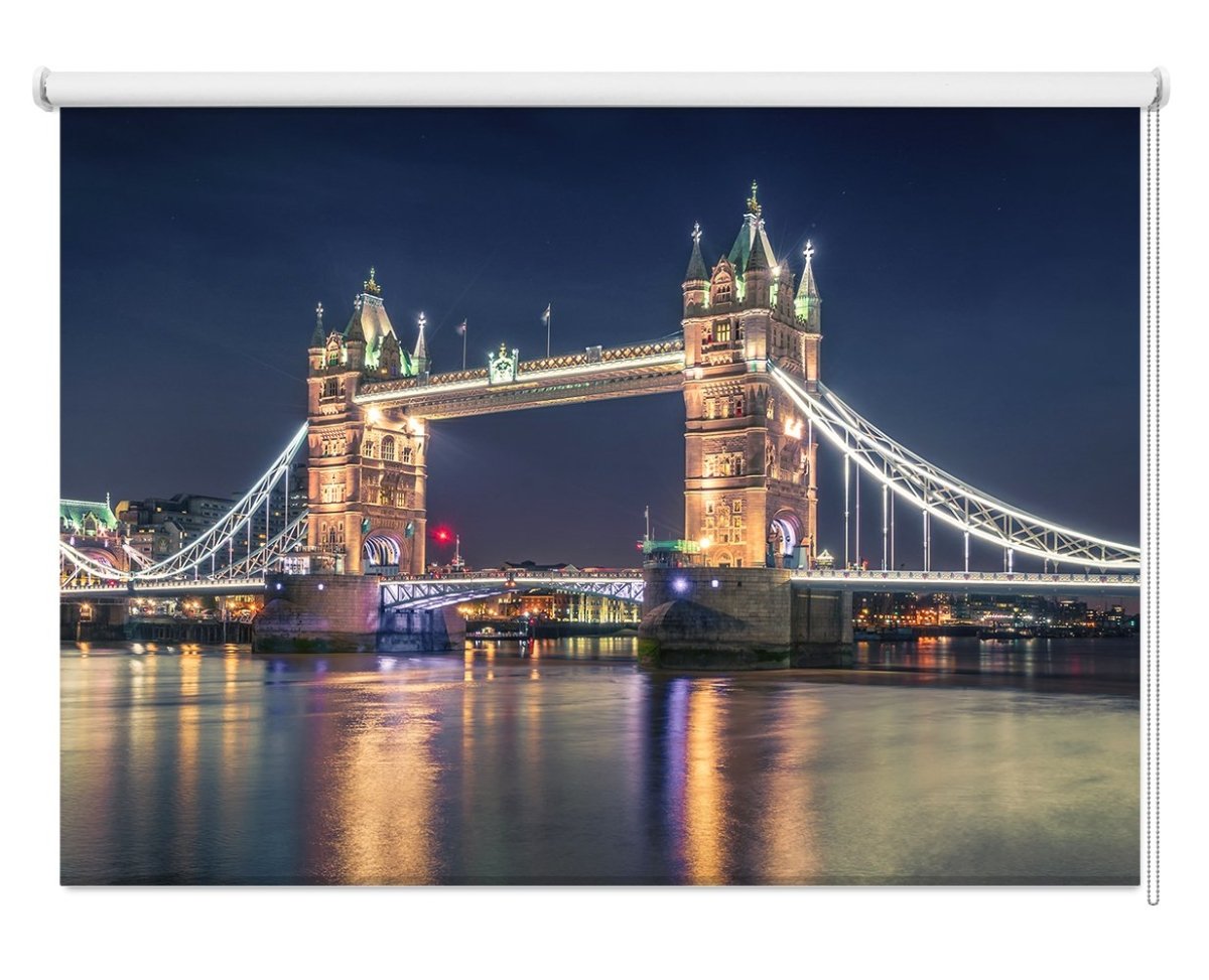 Night At The Tower Bridge Printed Picture Photo Roller Blind - 1X1237192 - Art Fever - Art Fever
