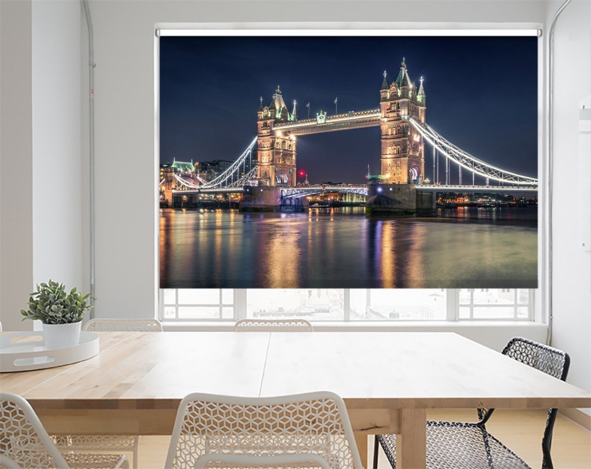 Night At The Tower Bridge Printed Picture Photo Roller Blind - 1X1237192 - Art Fever - Art Fever