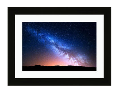 Night Landscape With Colorful Milky Way Framed Mounted Print Picture - FP32 - Art Fever - Art Fever