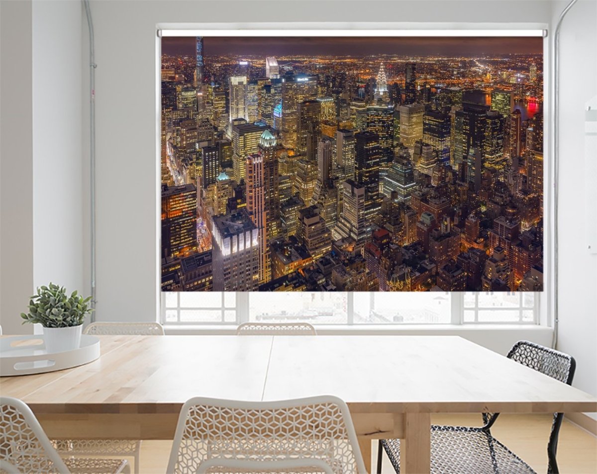 Night Life in new York Printed Picture Photo Roller Blind - 1X999034 - Art Fever - Art Fever
